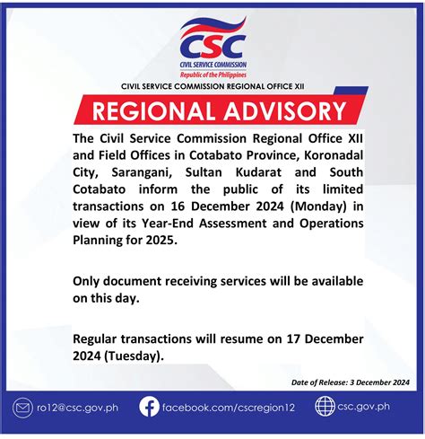 Civil Service Koronadal City – South Cotabato Field Office.